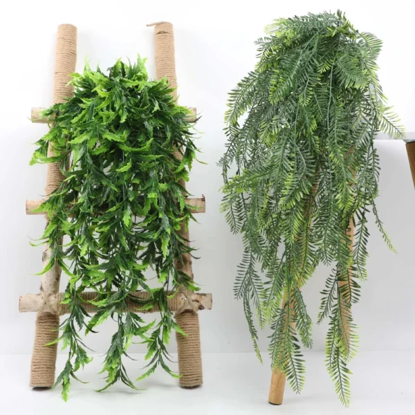 90cm Persian fern Leaves Vines Home Room Decor Hanging Artificial Plant Plastic Leaf Grass Wedding Party Wall Balcony Decoration - Image 3
