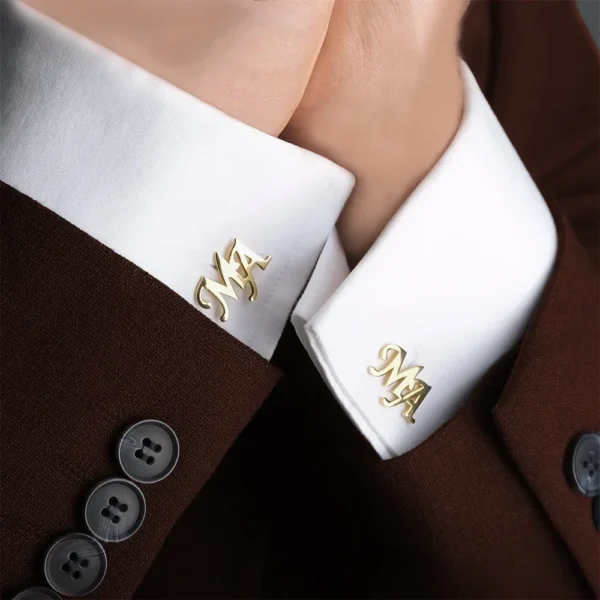 Customized Cufflinks for Men Personalized Name Letter Stainless Steel Jewelry Shirt Cuff Button Gifts Gemelos Para Hombre Camisa - Image 4
