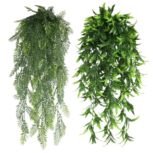 90cm Persian fern Leaves Vines Home Room Decor Hanging Artificial Plant Plastic Leaf Grass Wedding Party Wall Balcony Decoration - Image 4